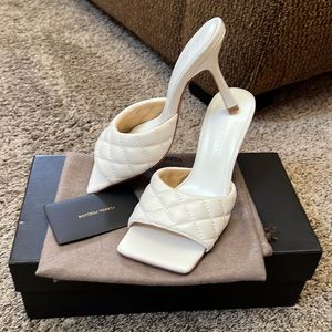 White Quilted Mules Size 35